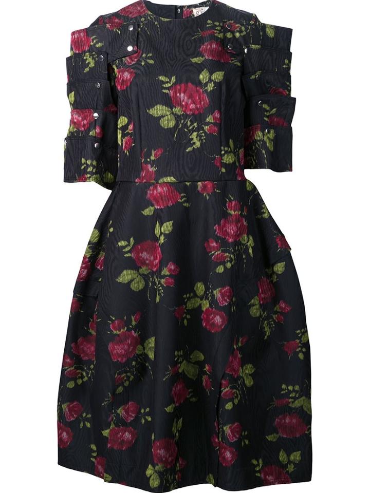 Comme Des Garçons Rose Print Full Dress