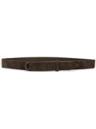 Orciani Hook Thin Belt, Men's, Brown, Suede/cotton