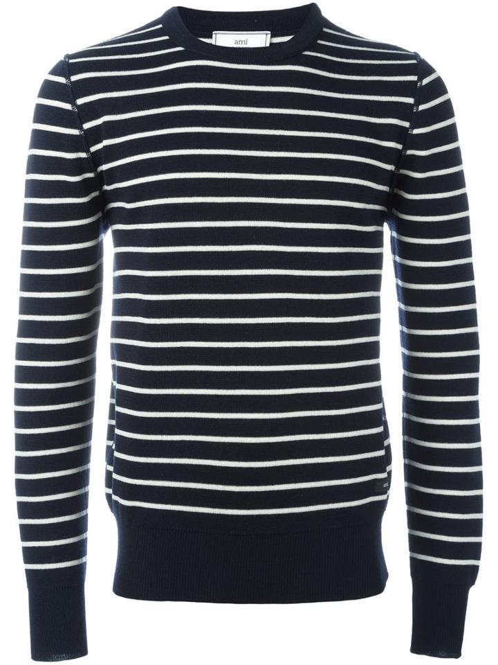 Ami Alexandre Mattiussi Striped Knitted Sweater