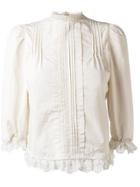 Dsquared2 Ruffled Hem Pleated Blouse - Nude & Neutrals