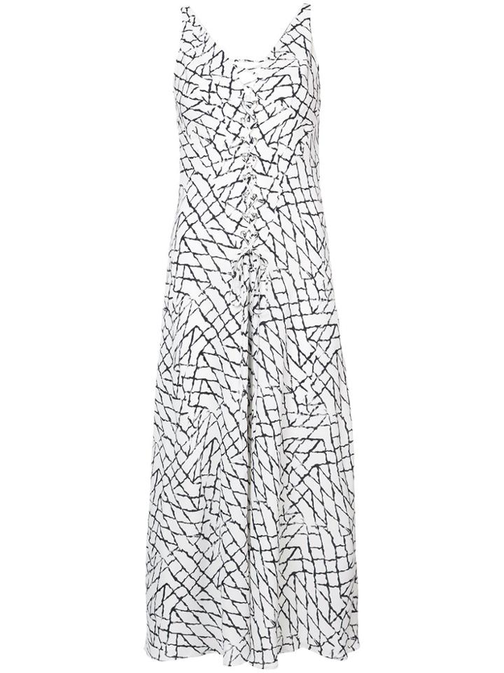 Derek Lam Slip Dress With Lacing Detail - White