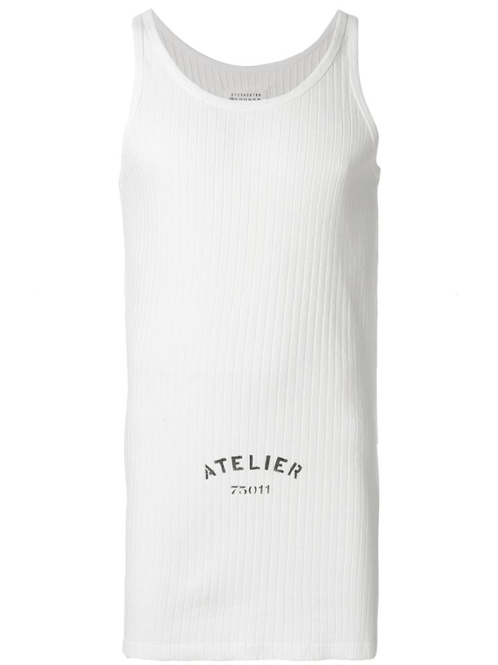 Maison Margiela Logo Patch Tank Top - White