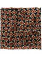 Simeone Napoli Oval Print Pocket Square, Men's, Red, Silk