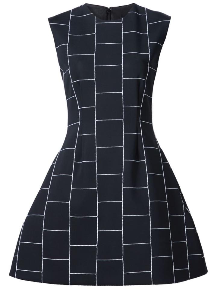 Christian Siriano Check Print Structured Dress