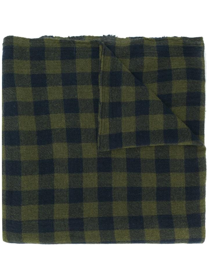 Apuntob Cashmere Checked Scarf - Green