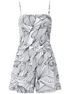 Isolda Printed Playsuit - White
