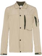 Cp Company Lens Sleeve Button Down Shirt Jacket - Neutrals
