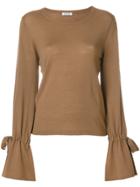 P.a.r.o.s.h. Knit Tied Sleeve Top - Brown