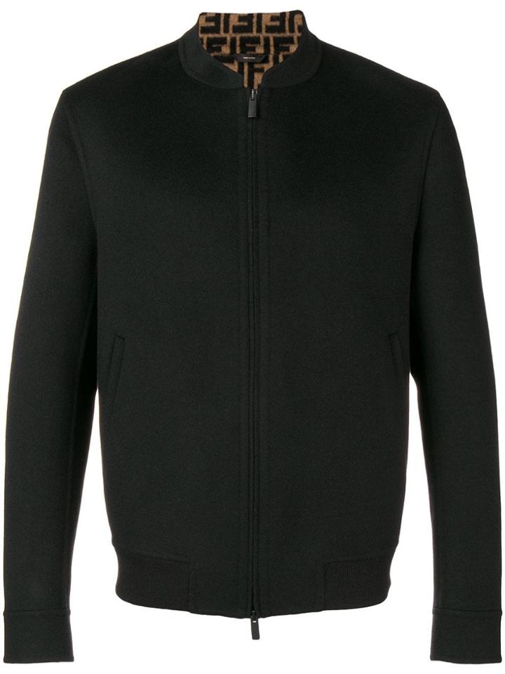 Fendi Ff Lining Bomber Jacket - Black