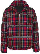 Versace Checked Puffer Jacket - Red