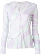 Roberto Cavalli Contrast Fitted Cardigan - Pink & Purple