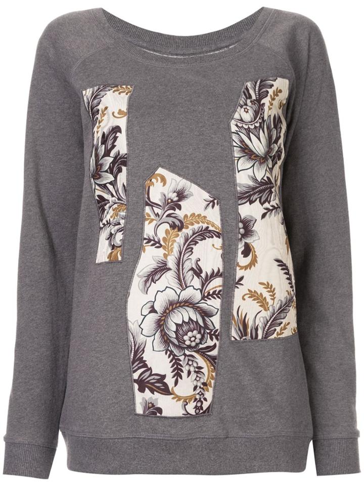 Antonio Marras Floral-panelled Sweatshirt - Grey