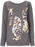 Antonio Marras Floral-panelled Sweatshirt - Grey