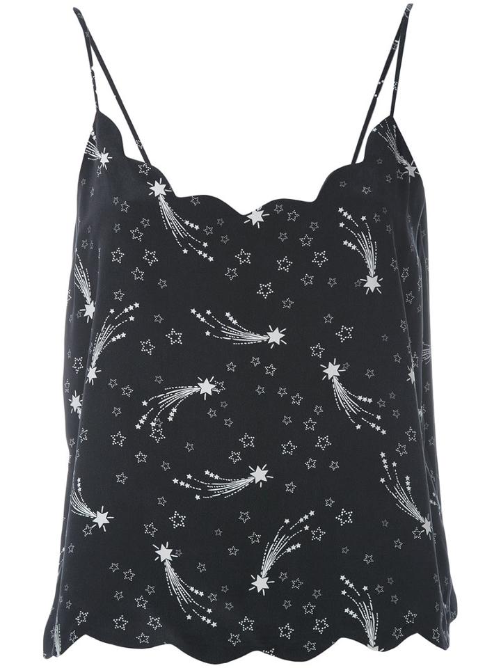 Equipment - Printed Cami Top - Women - Silk - S, Black, Silk