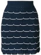 Sonia Rykiel Scallop Fitted Skirt - Blue