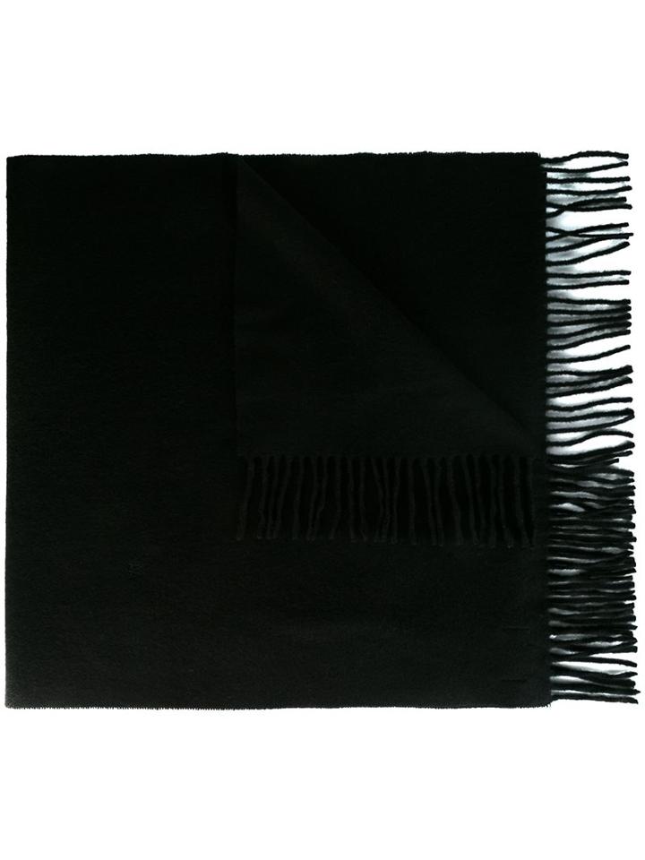 Wood Wood 'kardin' Fringed Scarf, Men's, Black, Wool