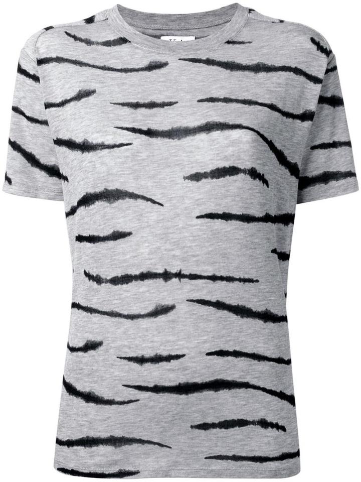 Zoe Karssen Tiger Print T-shirt, Women's, Size: Xs, Grey, Lyocell/spandex/elastane