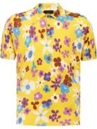 Prada Floral Knit Polo Shirt - Yellow