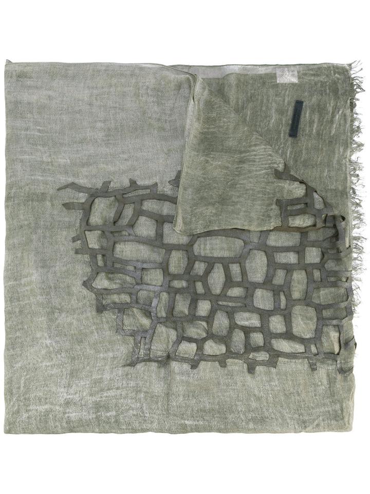 Embroidered Scarf - Women - Leather/modal - One Size, Green, Leather/modal, Cutuli Cult