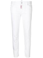 Dsquared2 Medium Waist Cropped Twiggy Jeans - White