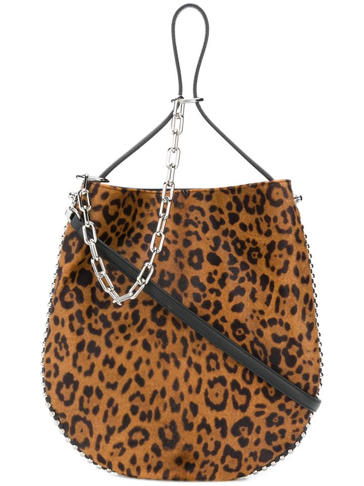 Alexander Wang Leopard Print Shoulder Bag - Brown
