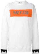 T By Alexander Wang Embroidered Girls Panel Sweatshirt, Women's, Size: Small, White, Cotton