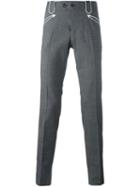 Dolce & Gabbana Piped Trousers, Men's, Size: 46, Grey, Cotton/spandex/elastane/virgin Wool