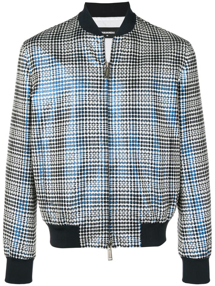 Dsquared2 Optical Metallic Bomber Jacket - Blue