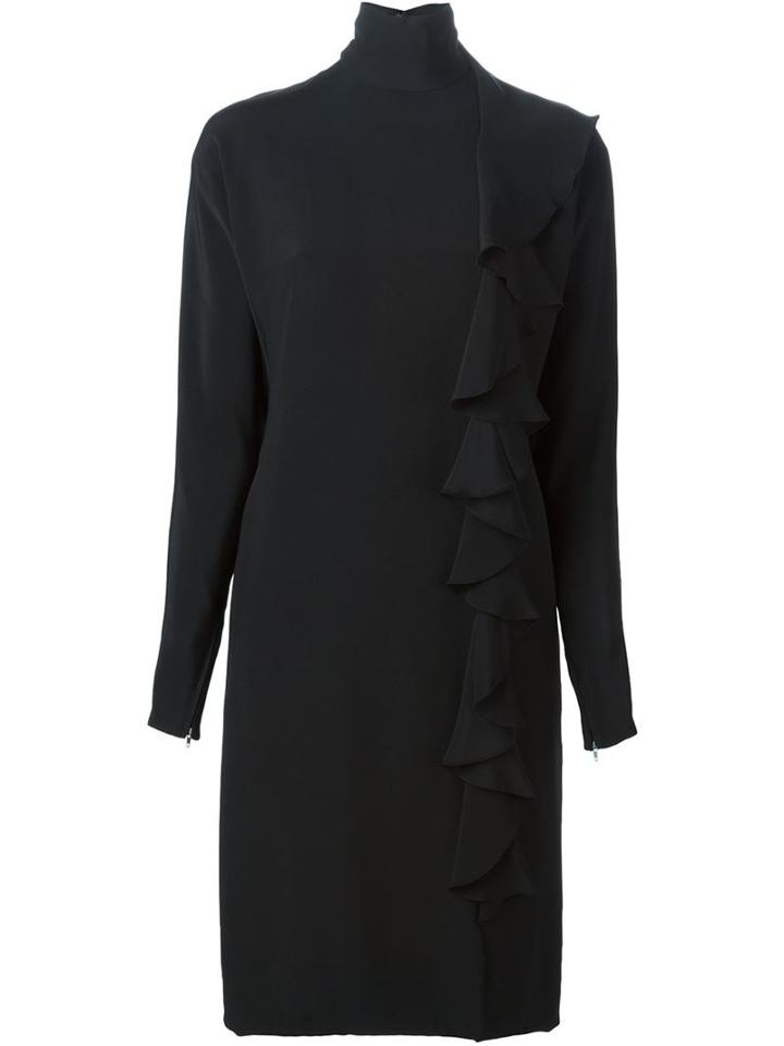Guy Laroche Vintage Ruffle Detail Crepe Dress