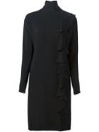 Guy Laroche Vintage Ruffle Detail Crepe Dress