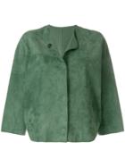 Yves Salomon Reversible Collarless Jacket - Green