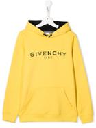 Givenchy Kids Teen Crackled Print Hoodie - Yellow