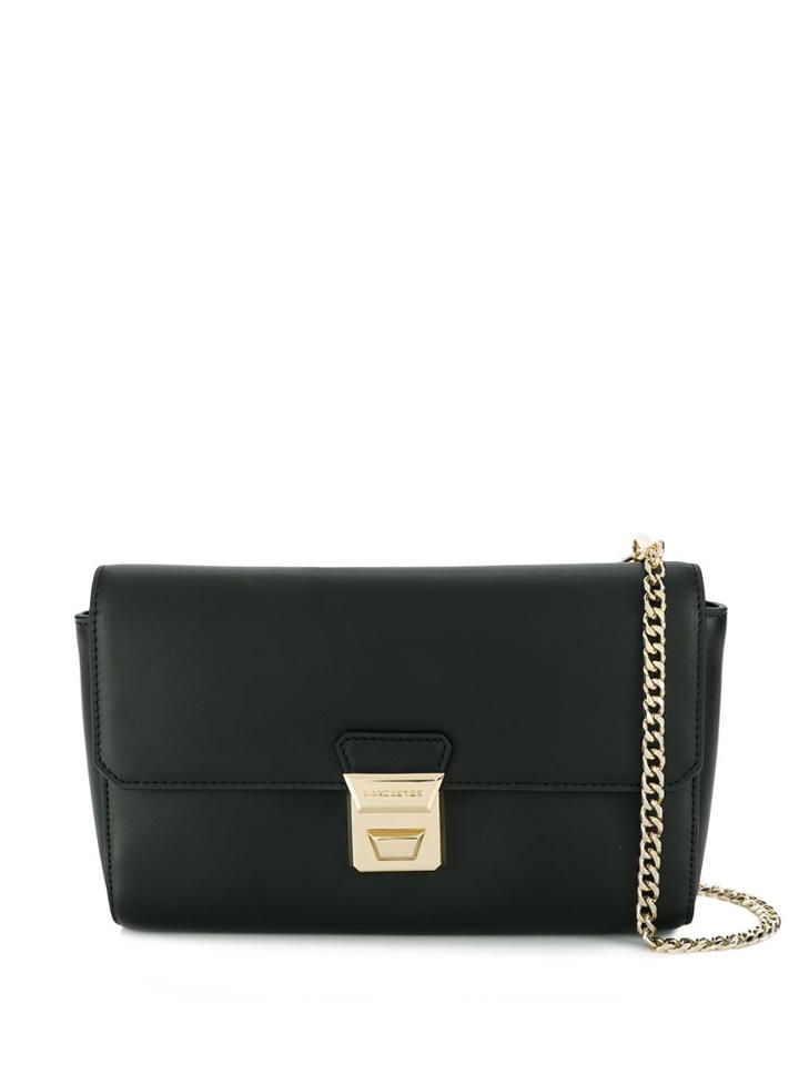 Lancaster Foldover Top Shoulder Bag - Black