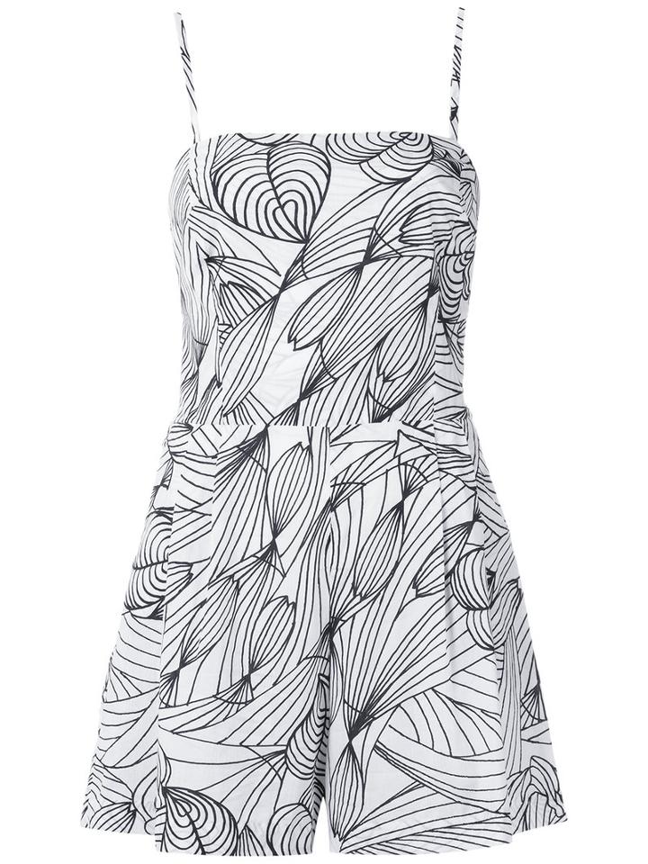 Isolda - Printed Playsuit - Women - Cotton - 38, White, Cotton