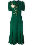 Dolce & Gabbana Beaded Clock Appliqué Dress