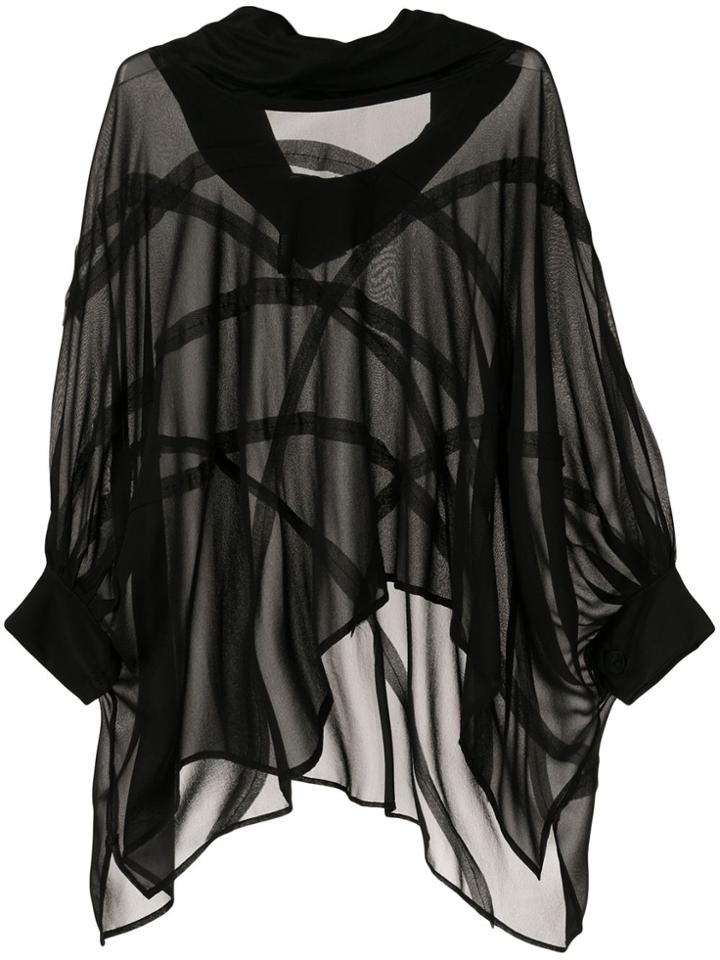 Taylor Inflate Sheer Asymmetric Top - Black