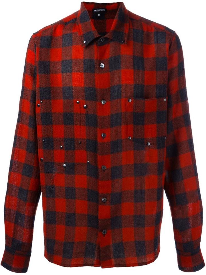 Ann Demeulemeester Plaid Button Down Shirt