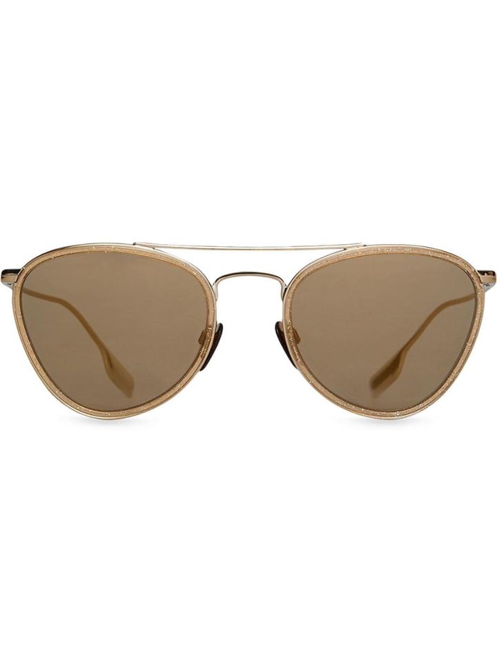 Burberry Glitter Detail Pilot Sunglasses - Brown