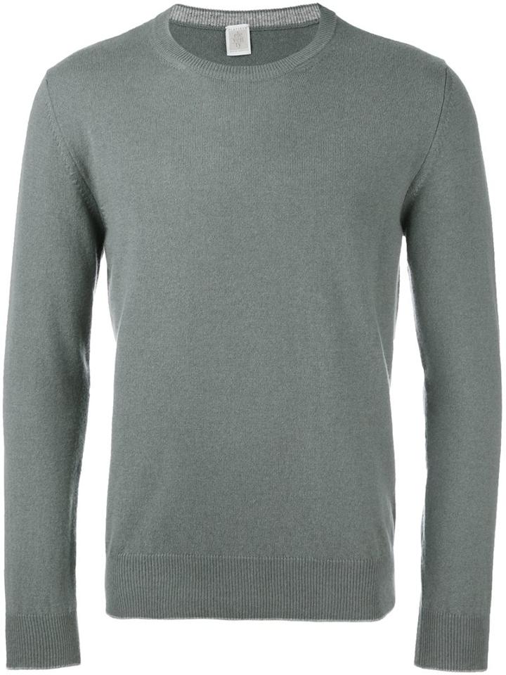 Eleventy Crew Neck Jumper, Men's, Size: Xl, Green, Cashmere