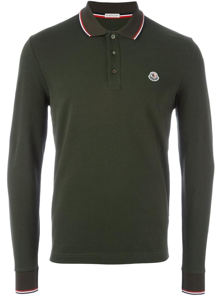 Moncler Long Sleeve Logo Polo Shirt