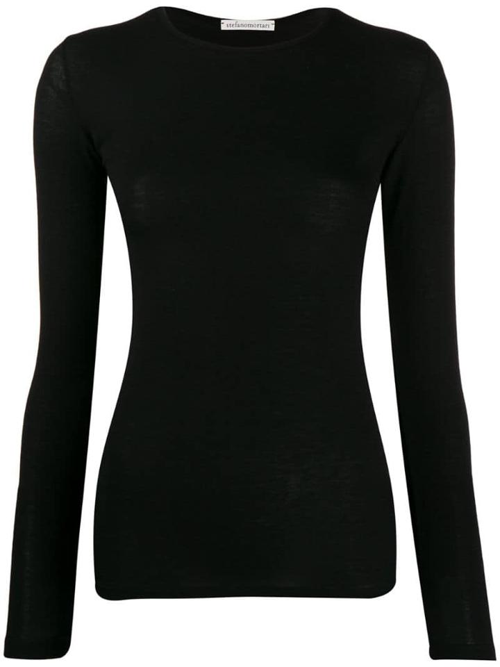 Stefano Mortari Sheer Knitted Top - Black