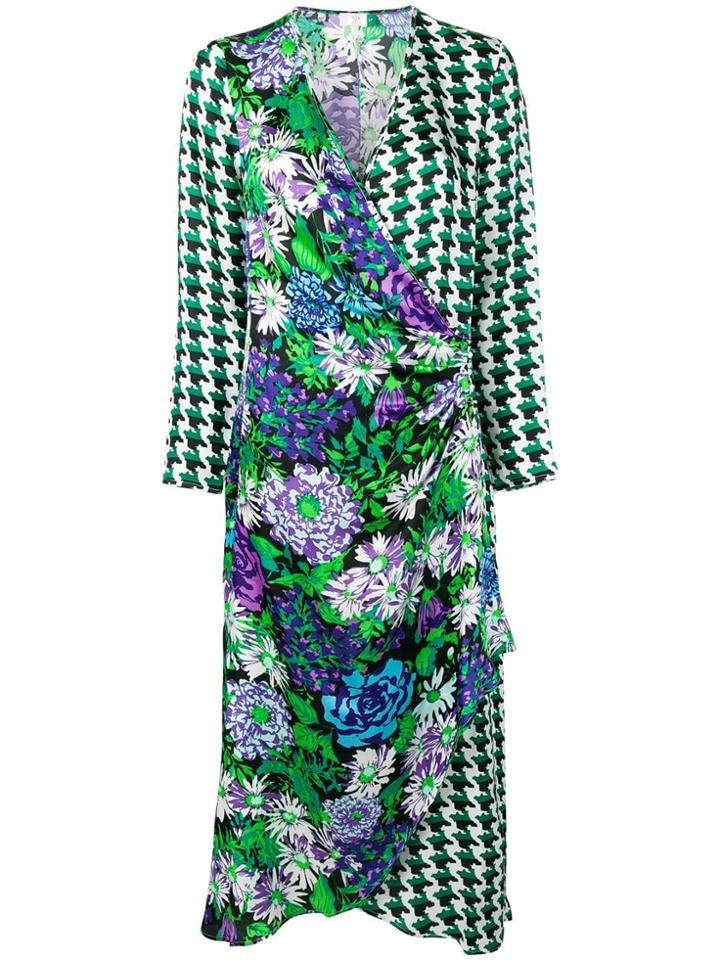 Rixo London Wrap Style Front Dress - Green