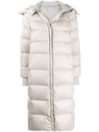 Patrizia Pepe Padded Zip-up Coat - Neutrals