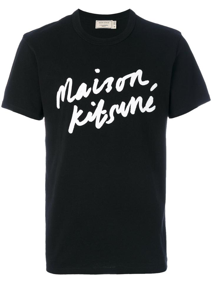 Maison Kitsuné Logo Print T-shirt - Black