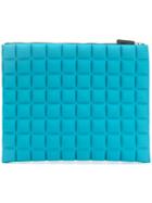 No Ka' Oi Medium Grid Textured Pouch - Blue