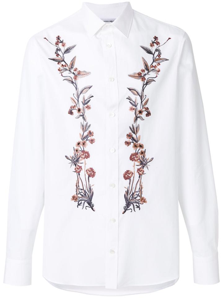Alexander Mcqueen Floral Placket Shirt - White
