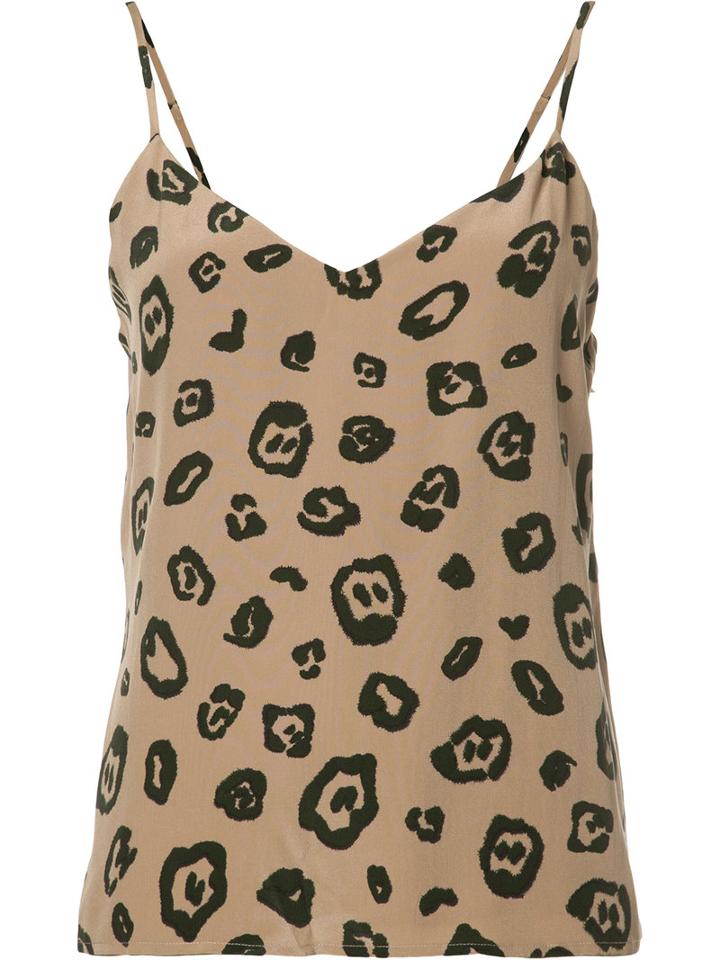 L'agence Leopard Printed Cami Top, Women's, Size: Xs, Brown, Polyester/silk