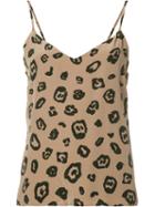 L'agence Leopard Printed Cami Top, Women's, Size: Xs, Brown, Polyester/silk