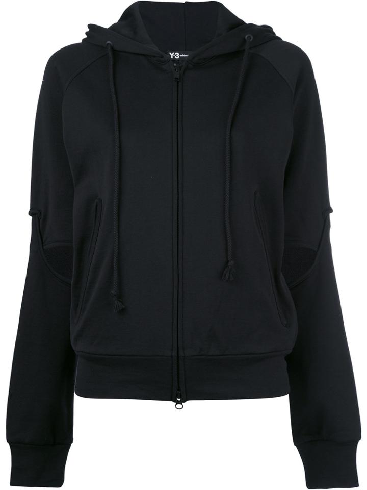 Y-3 Slit Trim Hooded Cardigan - Black