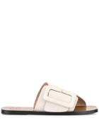 Atp Atelier Flat Buckled Sandals - White